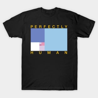 Perfectly Human - Bigender Pride Flag - Blue Main T-Shirt